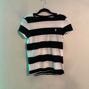 Ralph Lauren Black and White Striped Tee